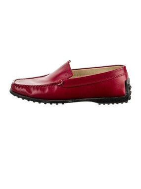 Tod's Women's Red Leather Driving Loafers